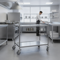 Stainless Steel 2 Tier Clearing Trolley 128kg for Efficient Service
