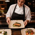Deep Square Plates Cream Vitrified Ceramic for Restaurants (Pack of 6)