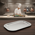 Stainless Steel Rectangular Tray 480x300mm for Elegant Serving