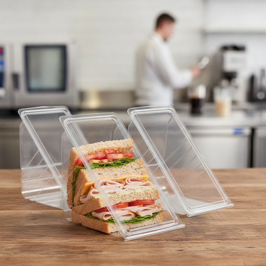 Recyclable Clear rPET Triple Fill Sandwich Wedges for Cafés (Pack of 500)