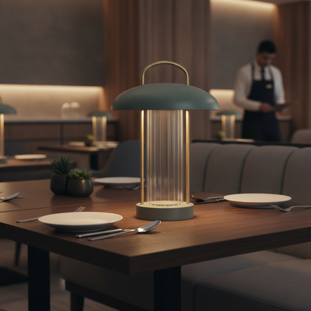 Metal Portable Table Lamp 200mm for Elegant Ambiance (Pack of 1)