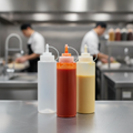 Polyethylene Clear Squeeze Sauce Bottle 24oz for Professional Kitchens
