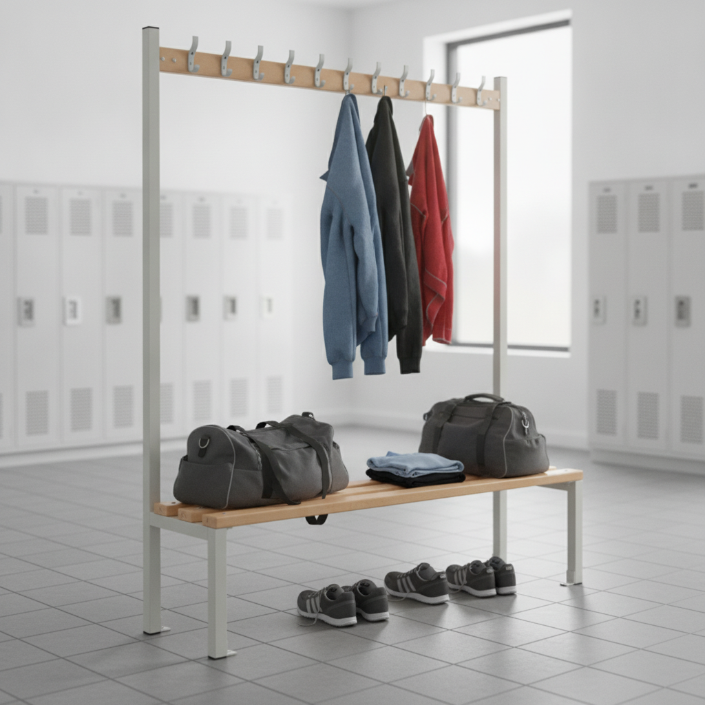 Powder Coated Steel Single-sided Island Seating for Schools & Gyms
