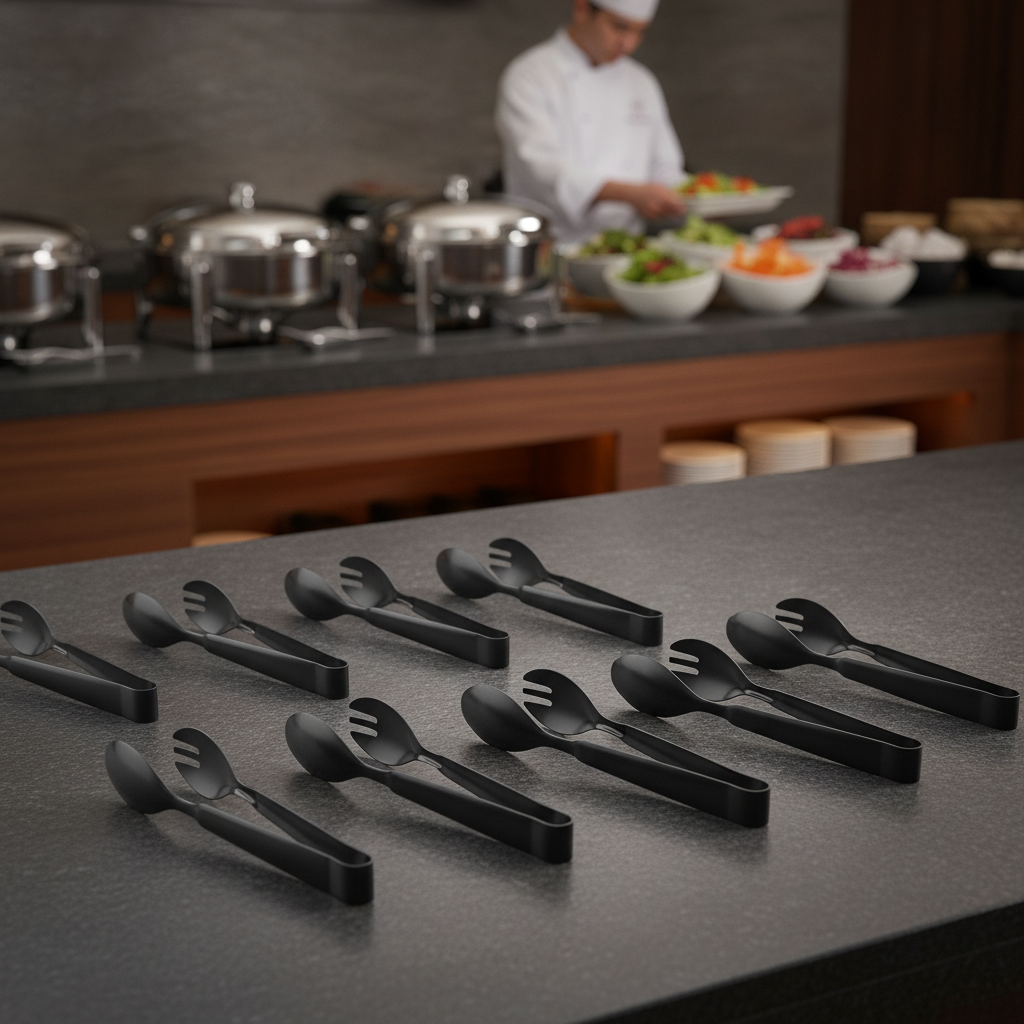18/10 Stainless Steel Small Serving Tongs for Buffets (Pack of 6)