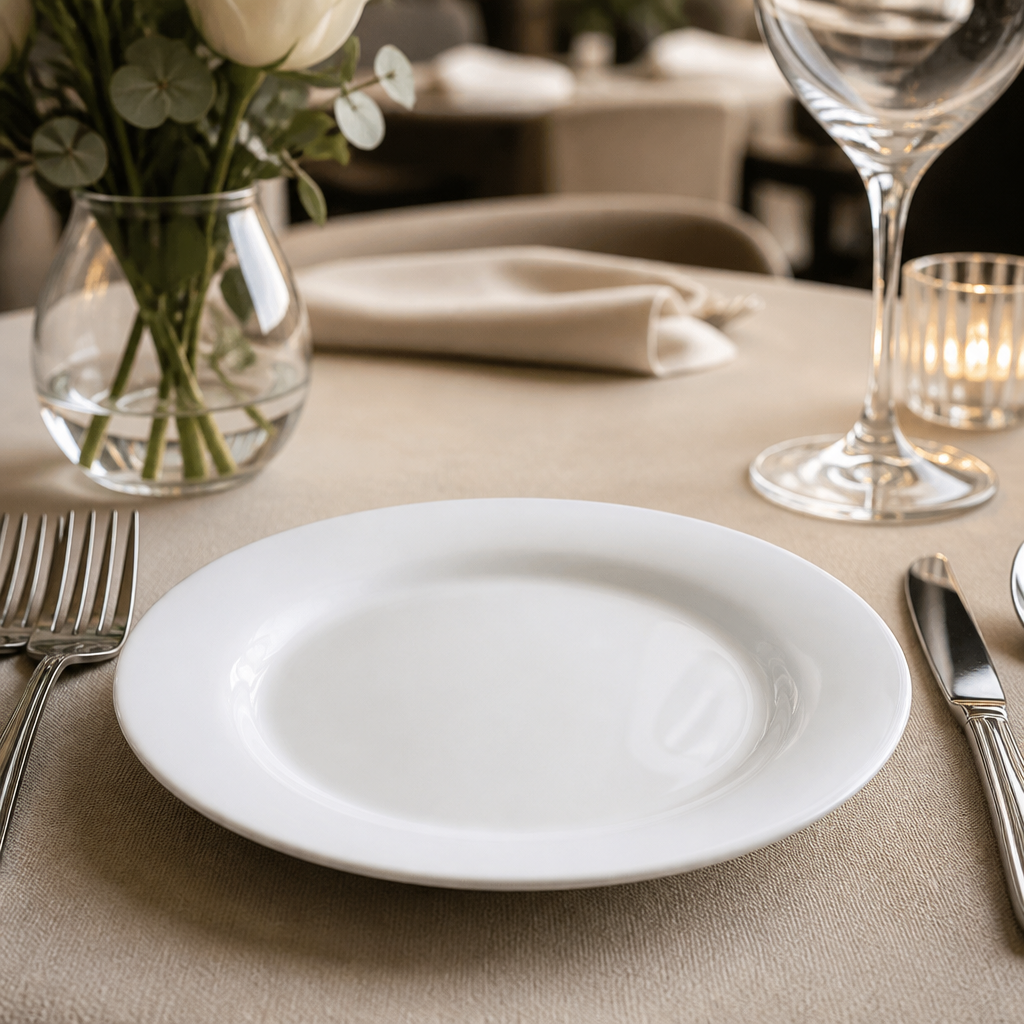 Regency Plates 202mm White Porcelain for Fine Dining (Pack of 24)