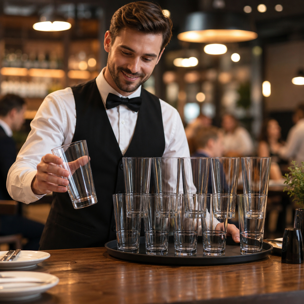 Polycarbonate Stacking Glasses 520ml for Space-Saving Use (Pack of 12)