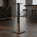 Steel Small Square Bar Height Table Base Black 400x400mm for Indoor Use