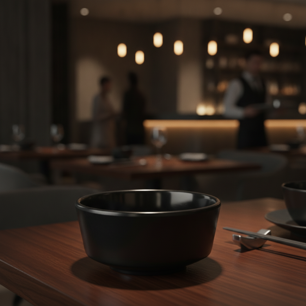 Melamine Black Round Bowl 700ml for Catering & Hospitality