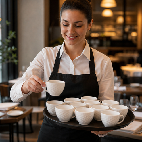 Alumina Cups 85ml Vitrified Ceramic for Hospitality (Pack of 12)