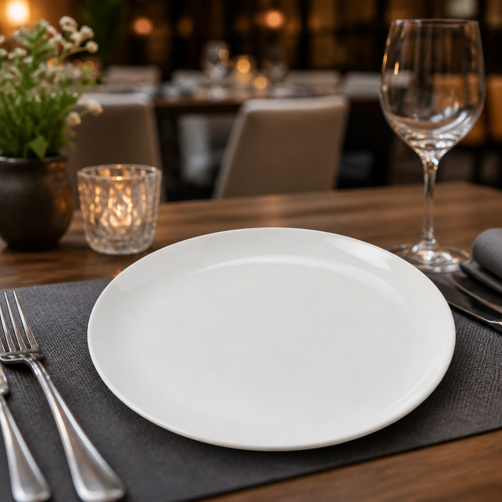 Coupe Plates 240mm White Porcelain for Elegant Dining (Pack of 24)