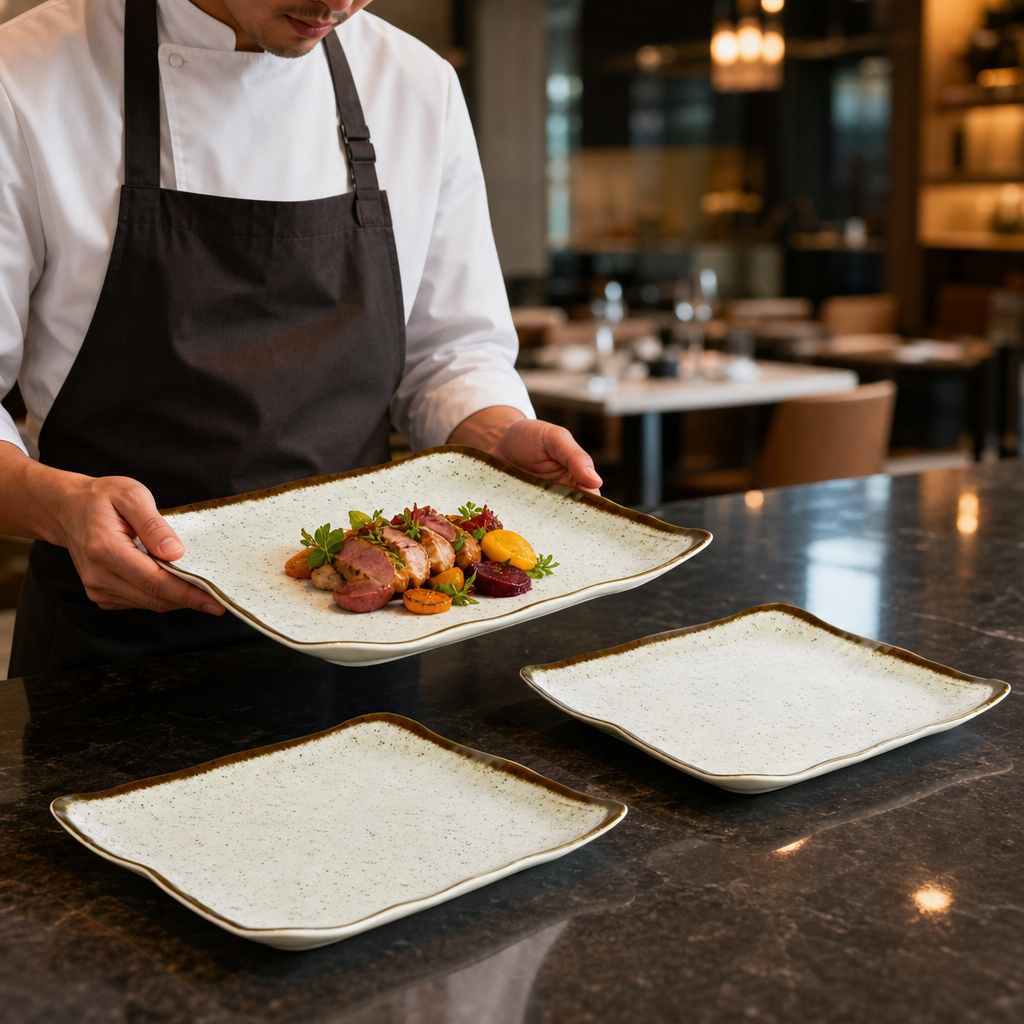 Square Platter 330mm Melamine for Catering Events