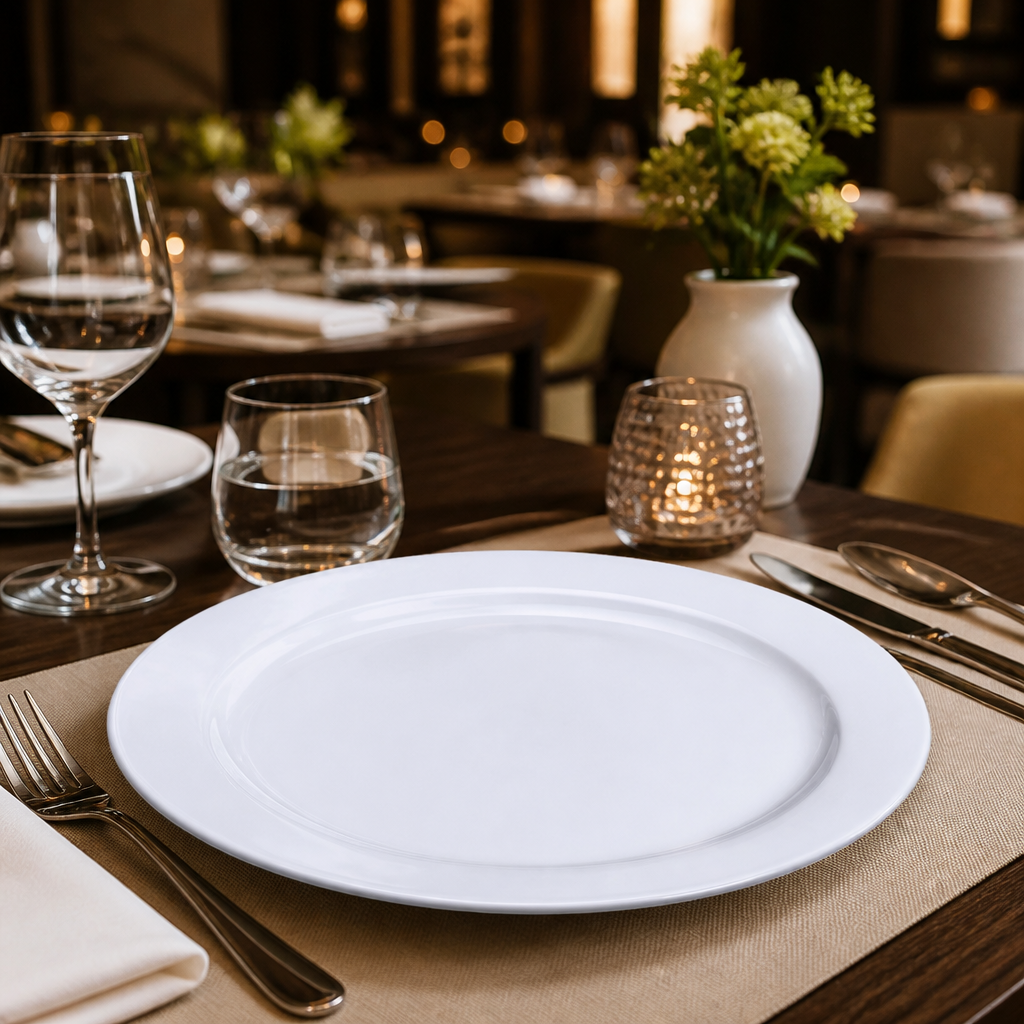 Porcelain Service Plates 330mm for Elegant Dining (Pack of 6)