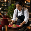 Berry Red Wide Rim Bowl 280mm for Casual Dining