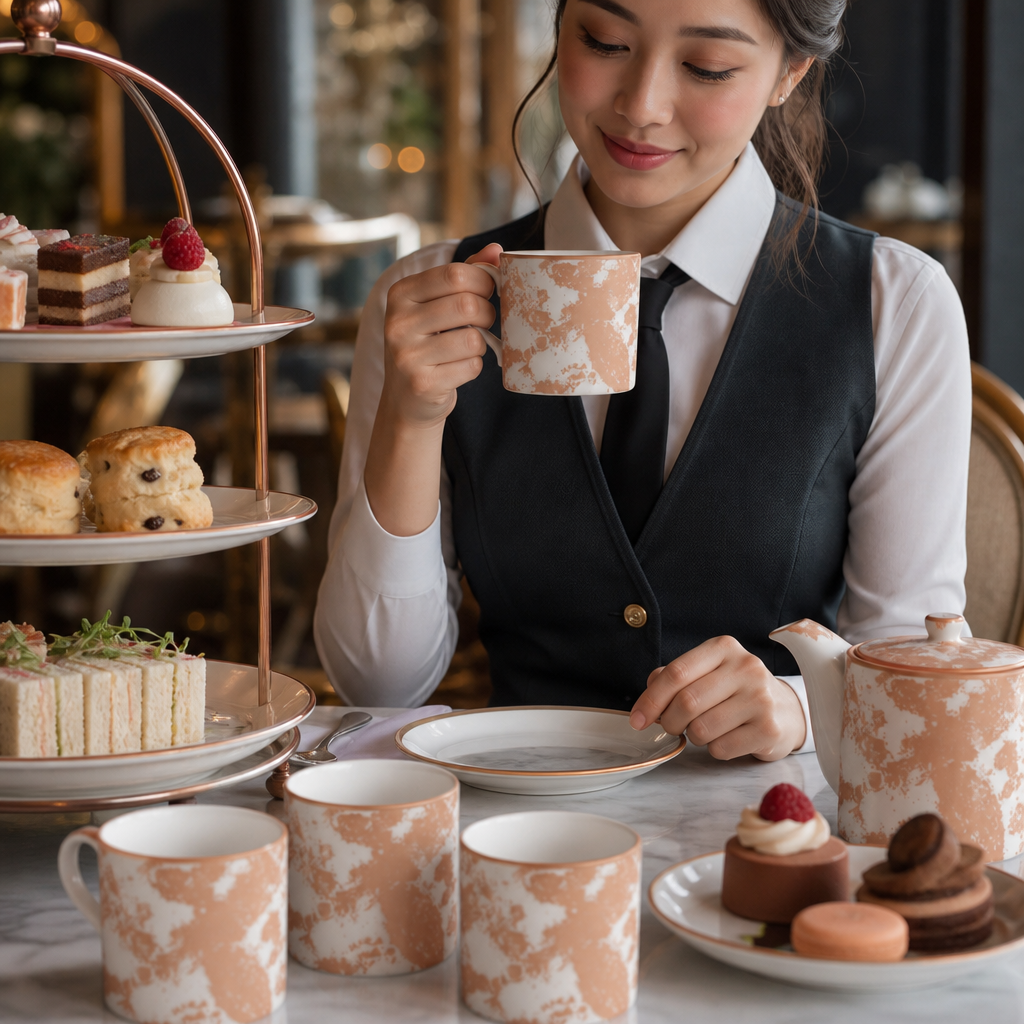 Bone China Copper Cups 85ml for Afternoon Tea (Pack of 6)