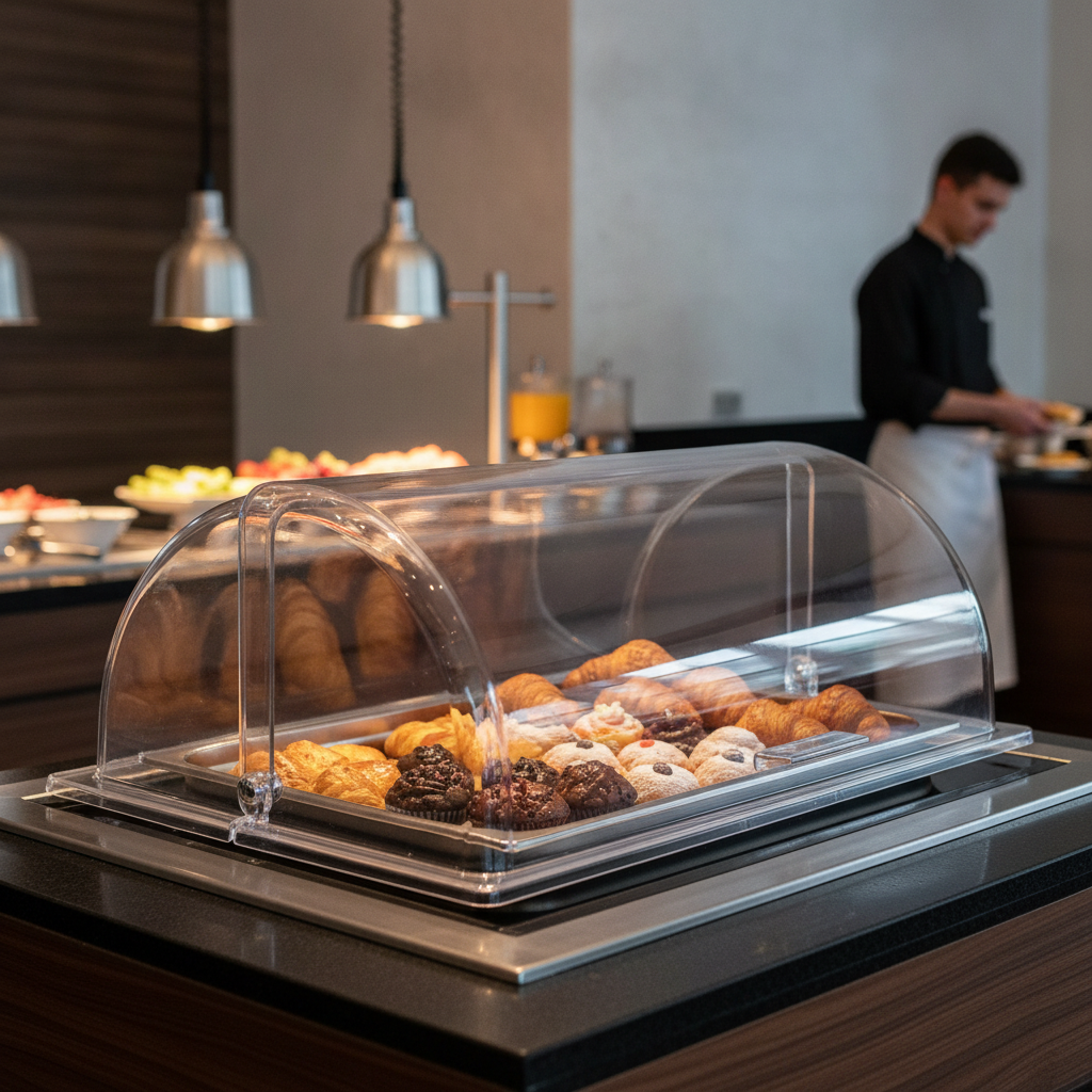 Clear Plastic 1/1 GN Rolltop Cover for Buffet Service