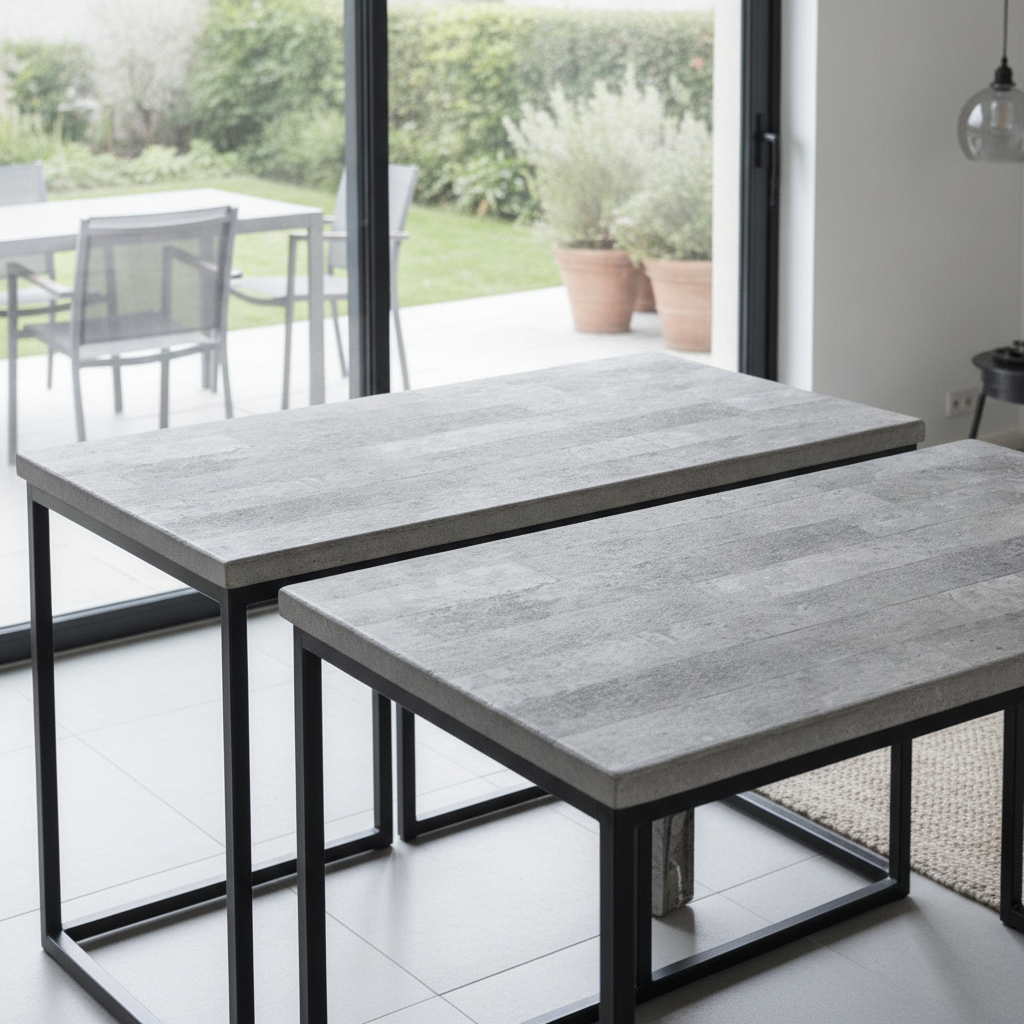 Concrete Rectangular Table Top 1200x700mm for Indoor & Outdoor Use (Pack of 2)