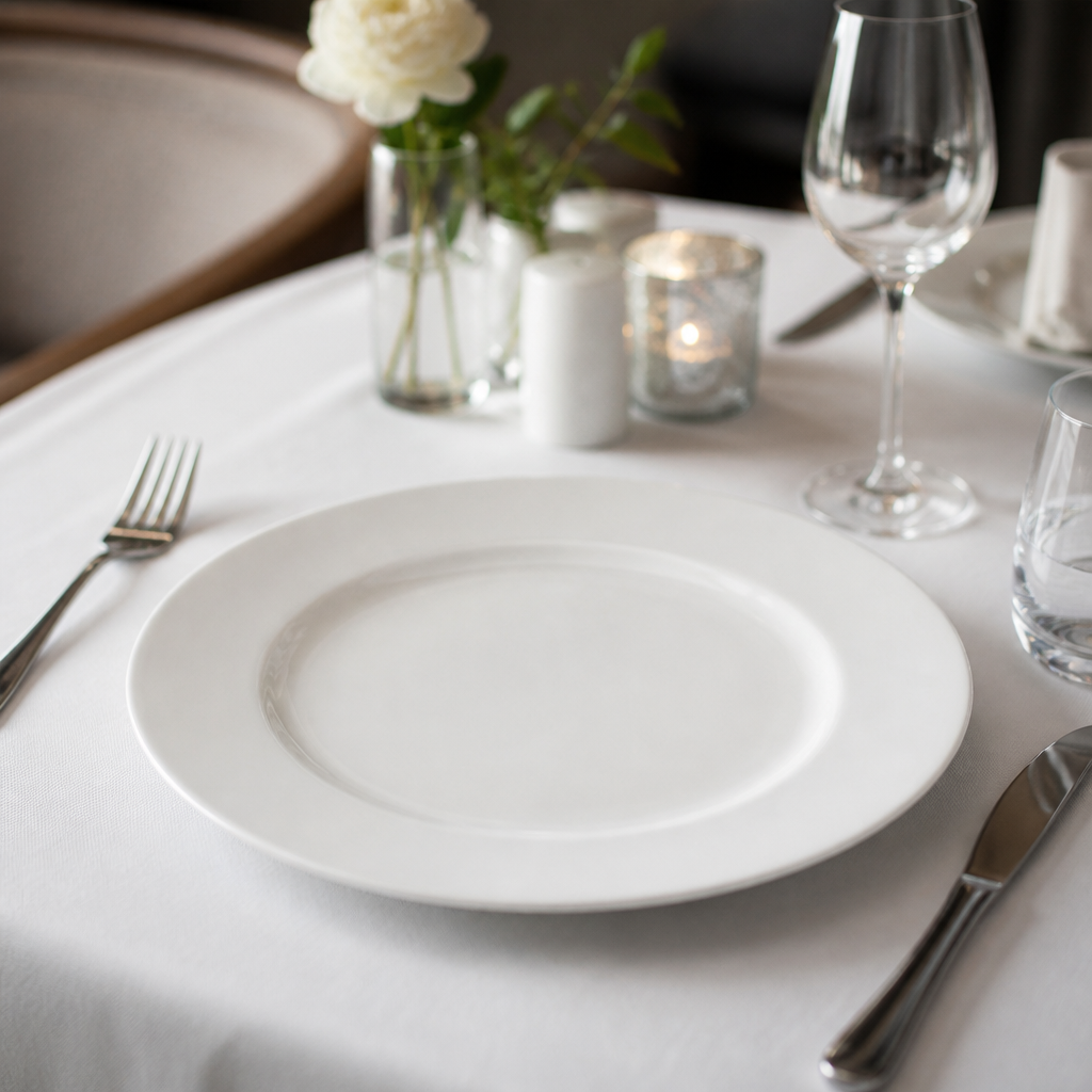 Winged Plates 260mm White Porcelain for Elegant Table Settings (Pack of 6)