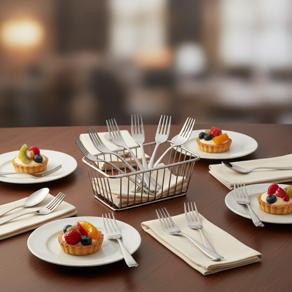 Stainless Steel Dessert Forks for Elegant Table Settings (Pack of 12)