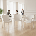 White Polypropylene Armchairs 800mm for Cafés & Restaurants (Pack of 4)