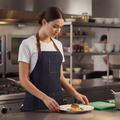 Cotton Denim Wide Bib Apron Indigo for Casual Dining (Pack of 1)