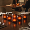Amber Glass Votive Candle Holders 108 x 102mm for Event Venues (Pack of 18)