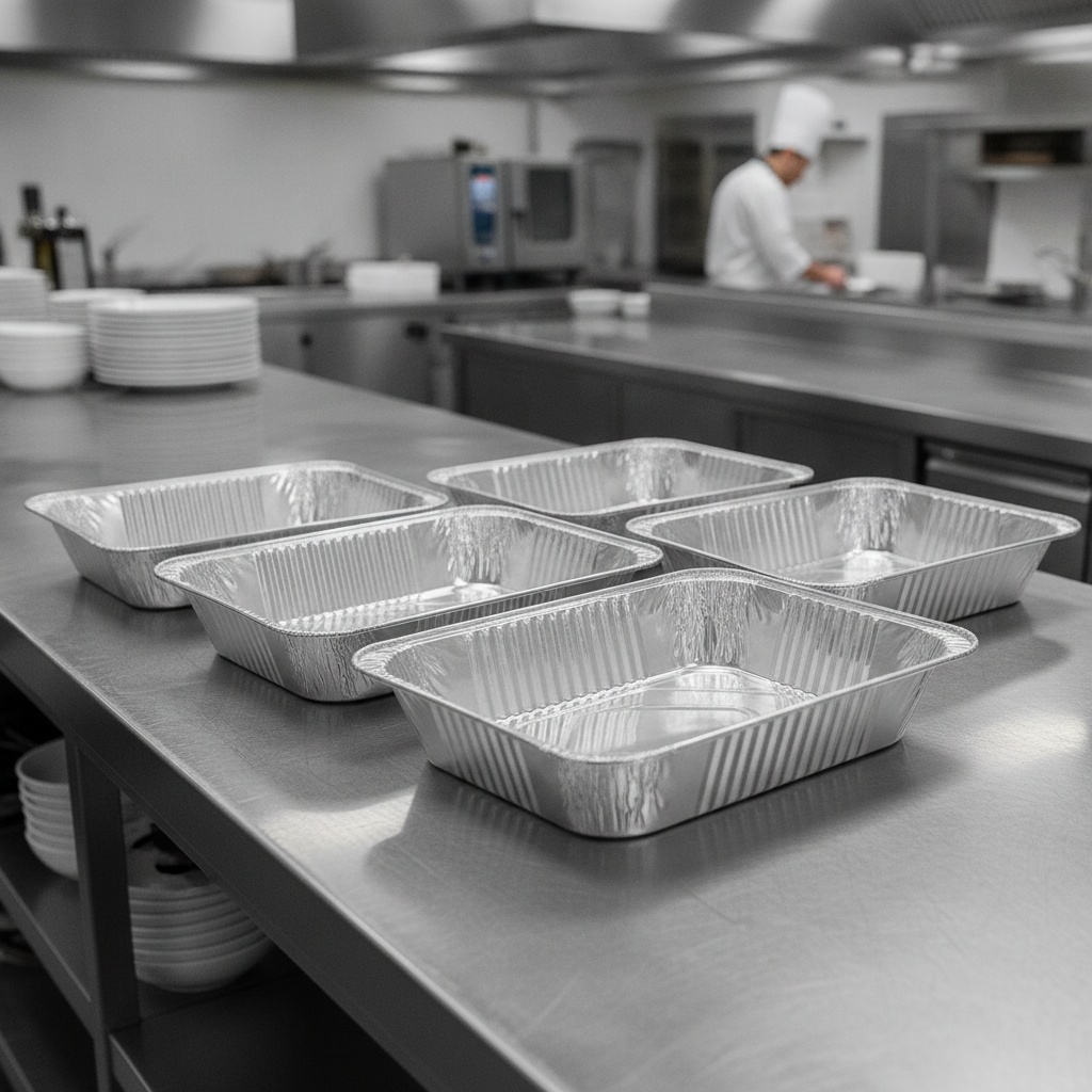 Aluminium 1/2 GN Foil Containers 3500ml for Catering Events (Pack of 5)
