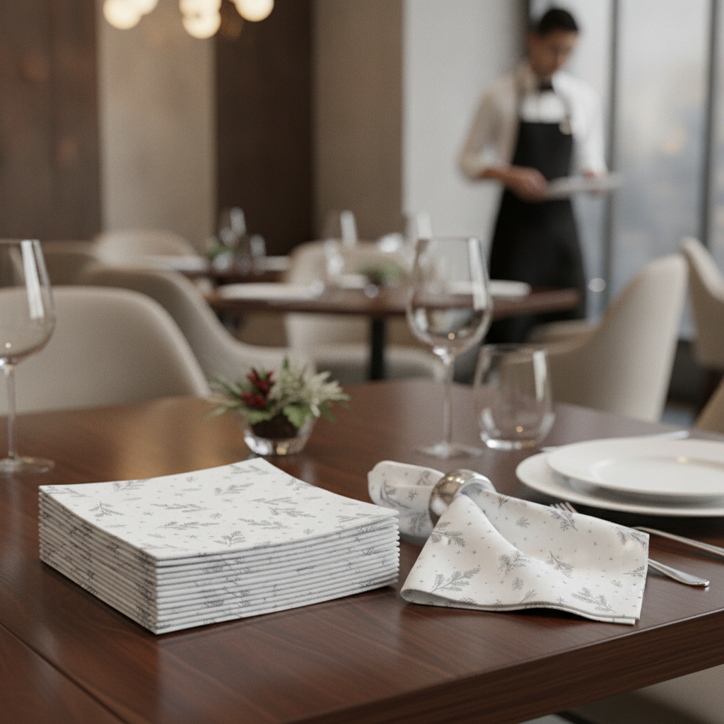 3-Ply Dinner Napkins 1/4 Fold for Festive Dining (Pack of 600)