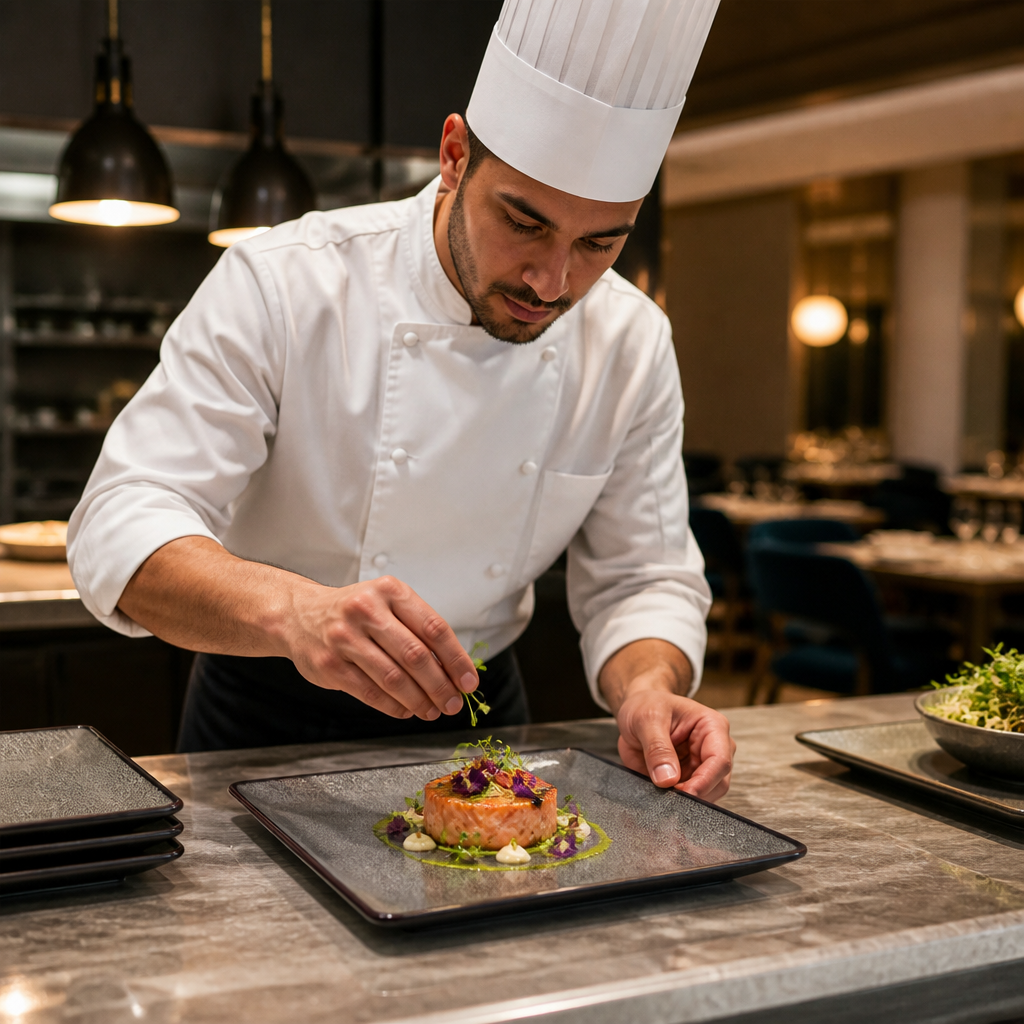 Square Plates 265mm Porcelain for Restaurants & Cafés (Pack of 4)