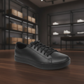 Leather Old School Trainers Black for Professional Use