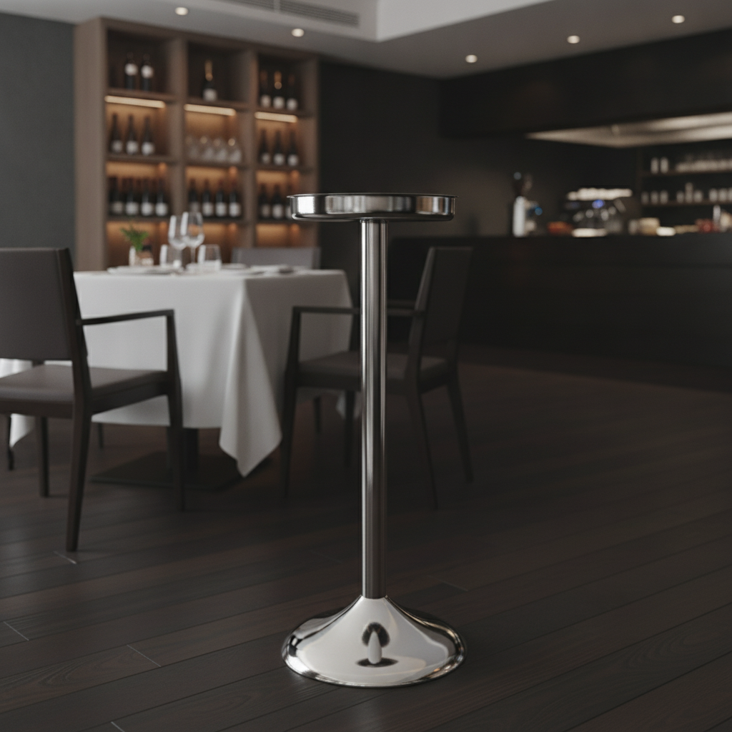 Stainless Steel Wine Cooler Stand with Curved Base 650mm for Events