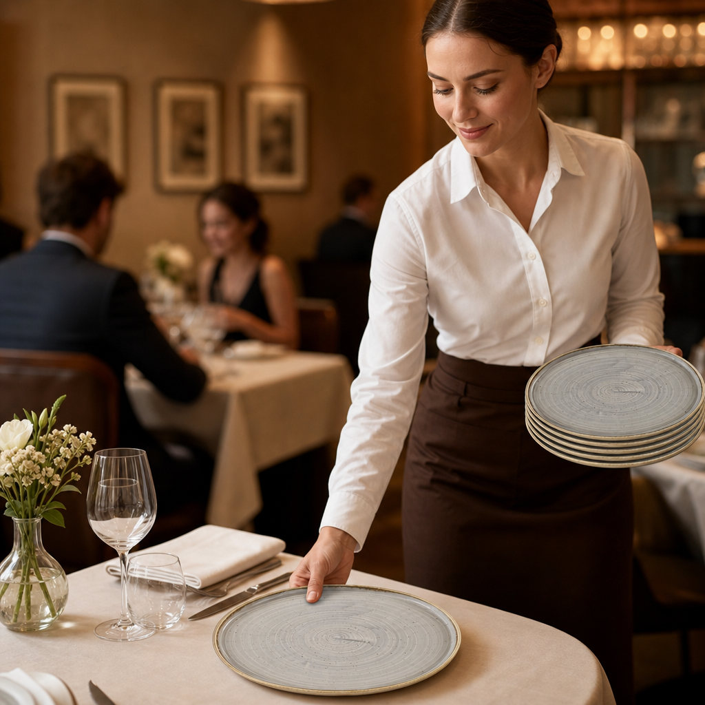 Walled Plates 257mm Vitrified Ceramic for Dining (Pack of 6)