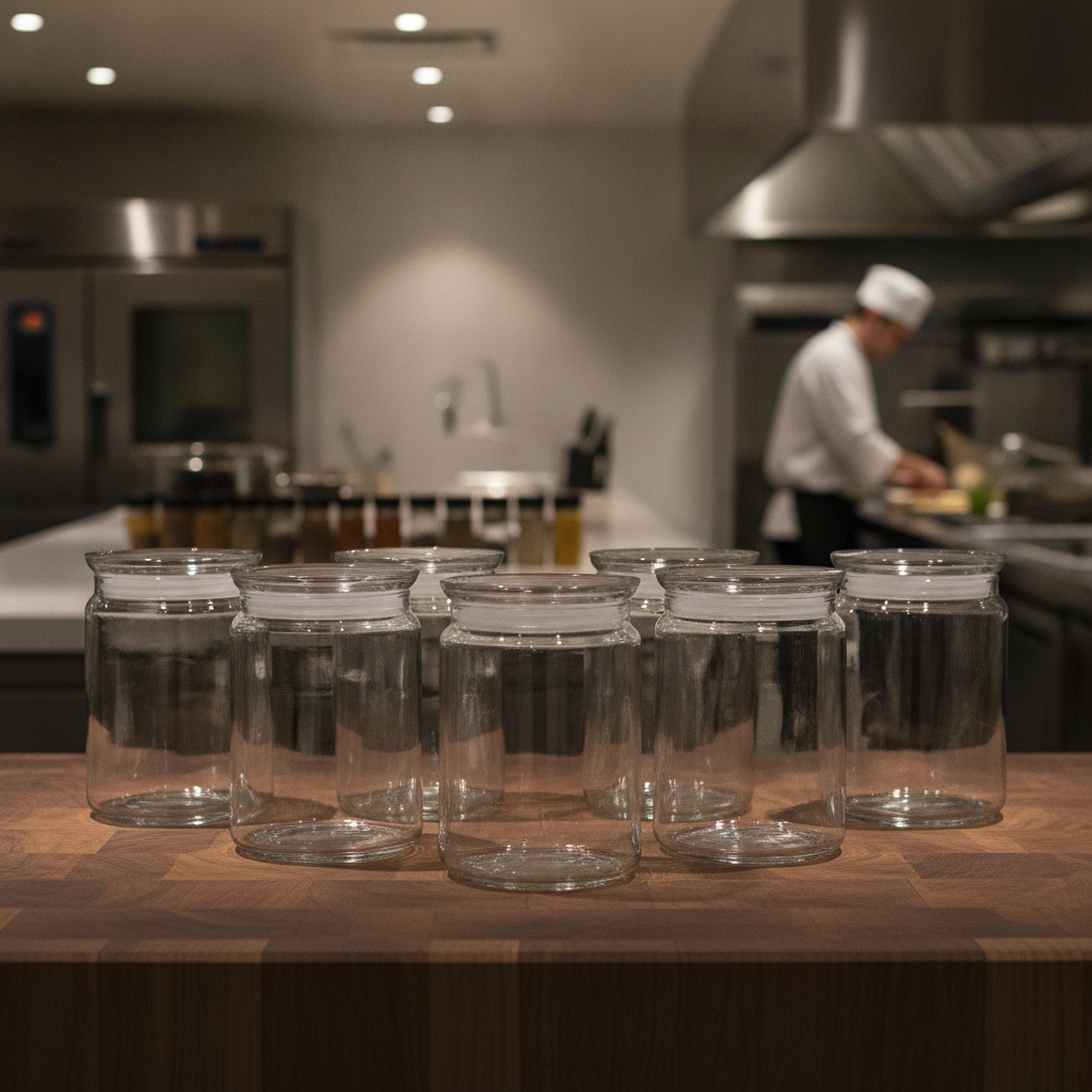 Glass Storage Jars 1L for Modern Kitchens (Pack of 6)