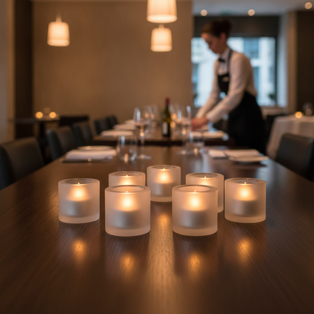 Satin Crystal Tealight 70x73mm for Event Venues (Pack of 6)