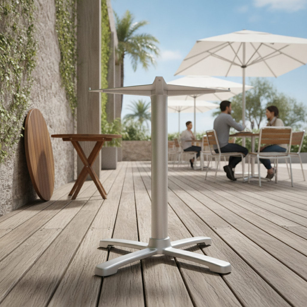 Aluminium Flip Top Dining Table Base 720mm for Outdoor Use