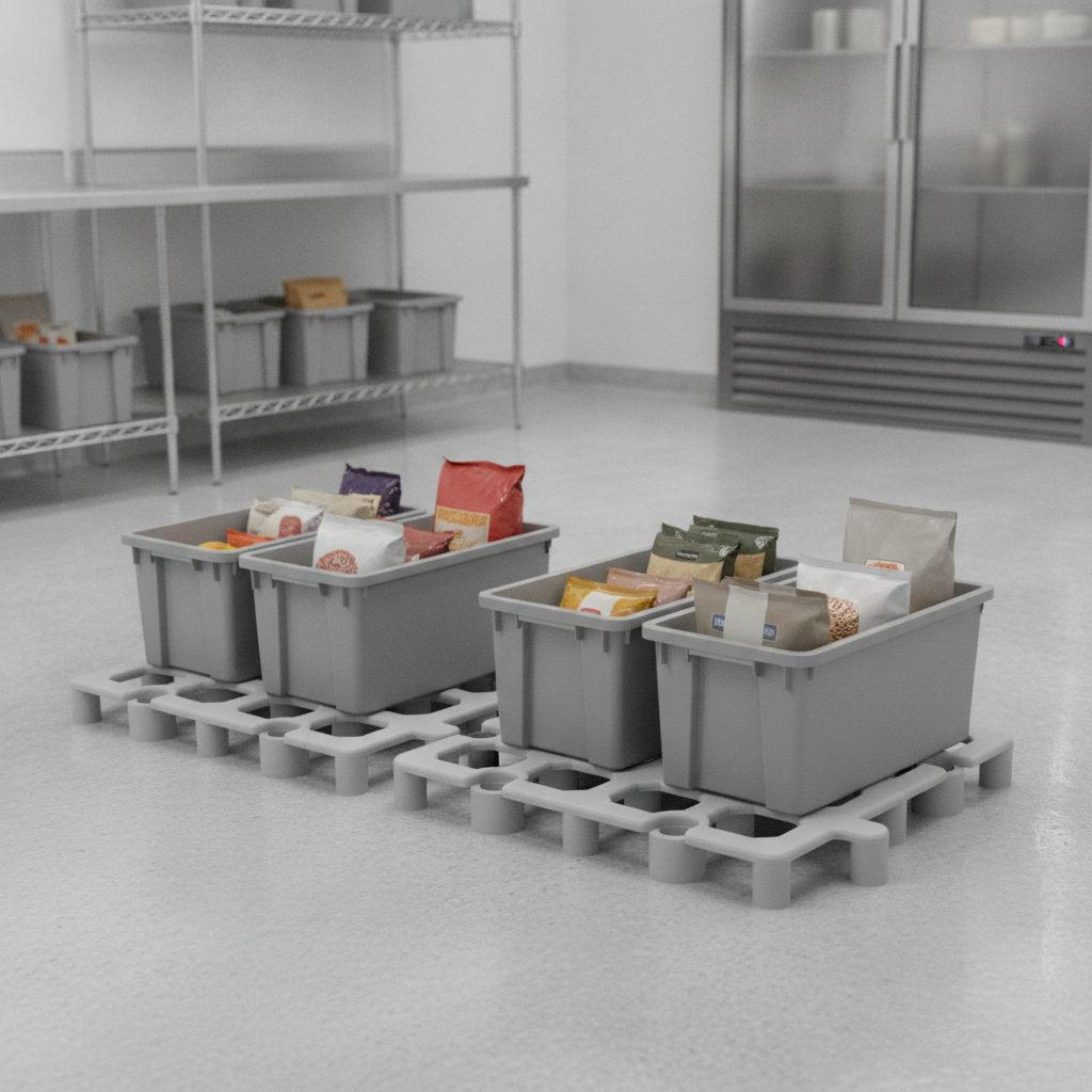Polypropylene Dunnage Floor Rack for Commercial Kitchens (Pack of 2)