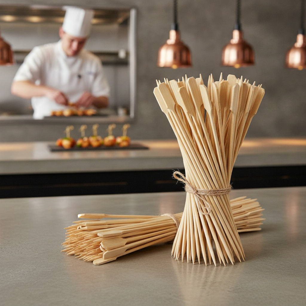 Bamboo Paddle Skewers 150mm for Barbecues & Buffets (Pack of 100)