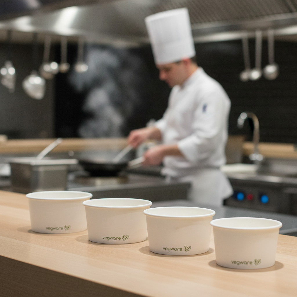 PLA & Paper Compostable Hot Food Pots 110ml to 455ml for Food-to-Go Services