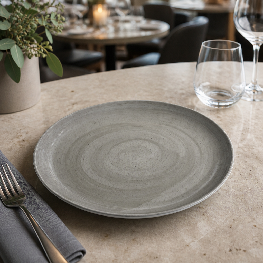 Coupe Plates Dove Colour Vitrified Stoneware for Stylish Dining (Pack of 24)