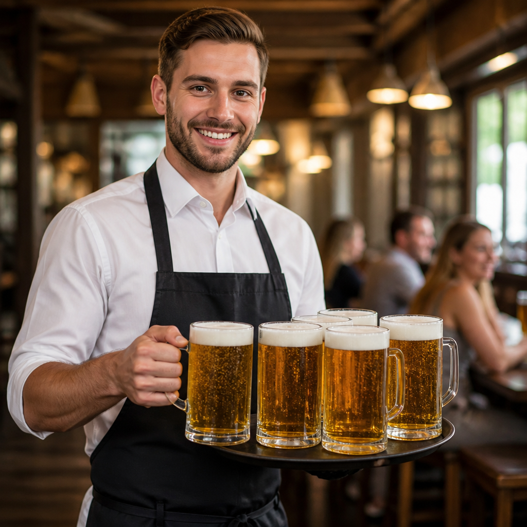 Glass Prost Beer Mugs 640ml for Serving Beverages (Pack of 6)