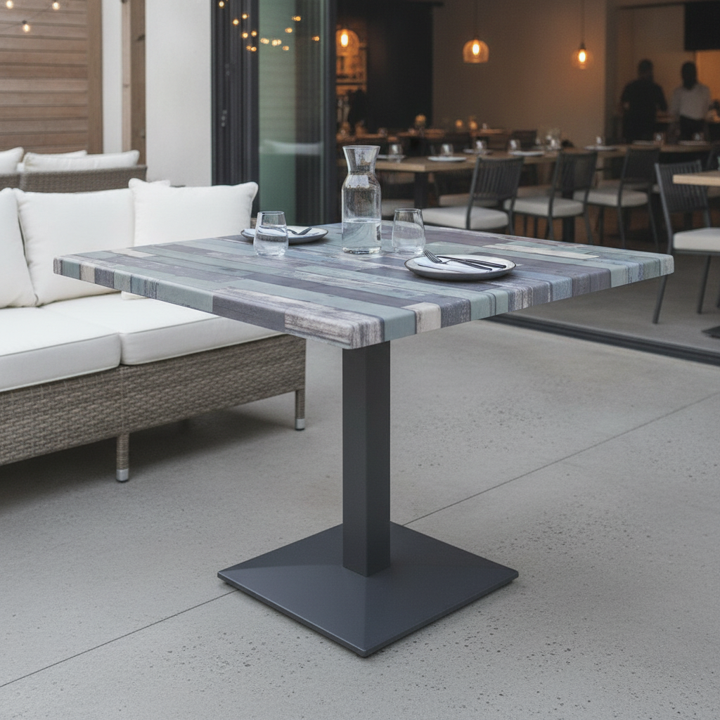 High Density Woodchip Square Table Top Blue for Indoor/Outdoor Use