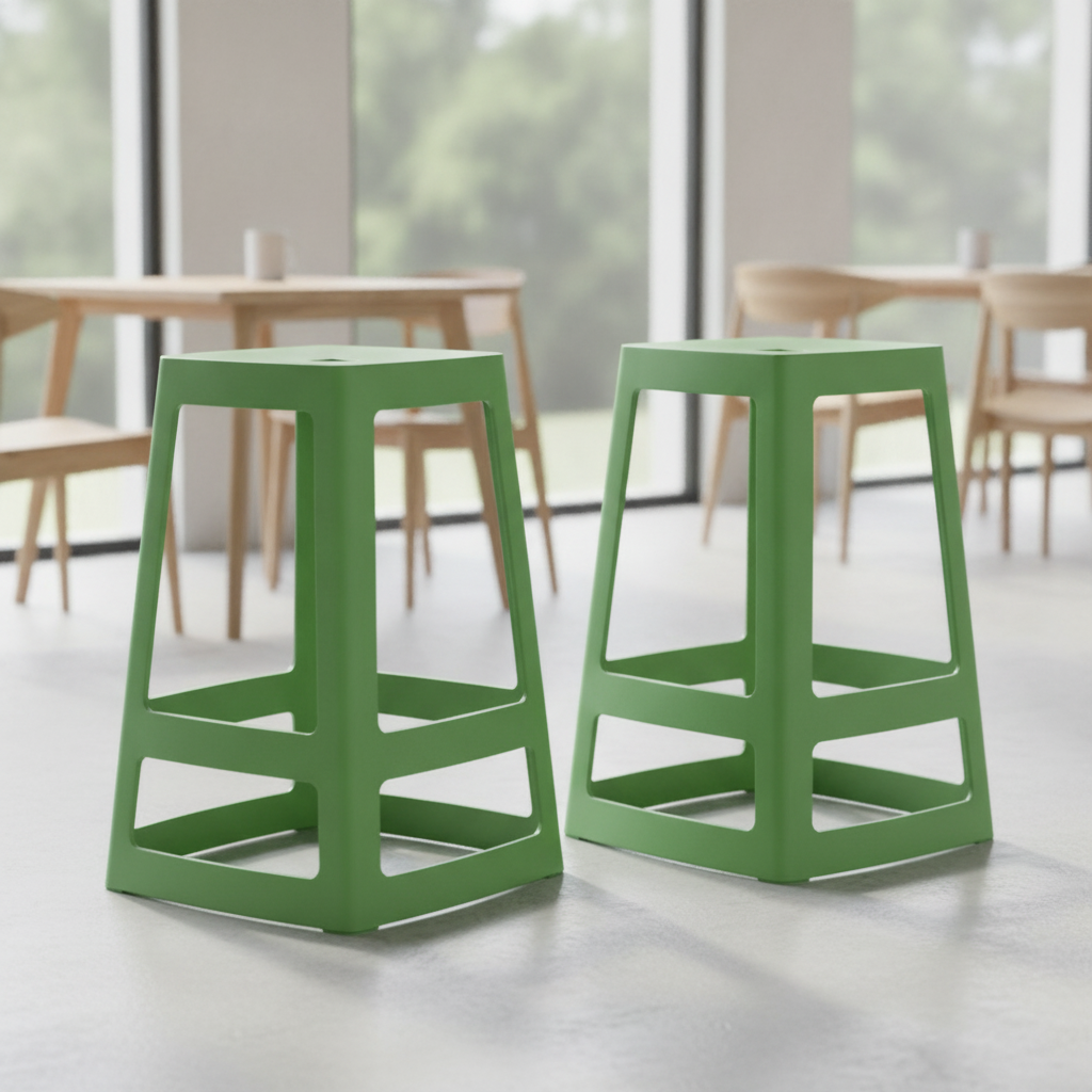 Polypropylene May Green Base High Stools 650x430mm for Indoor & Outdoor Use (Pack of 2)