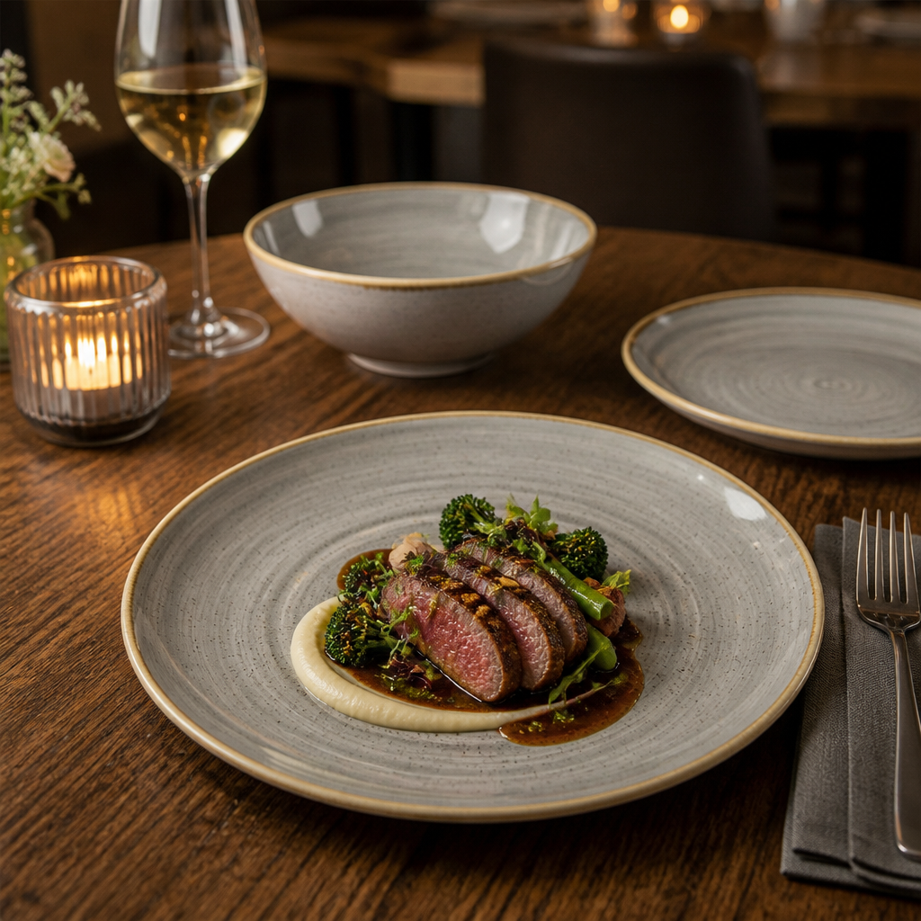 Stonecast Round Dishes in Peppercorn Grey for Versatile Dining