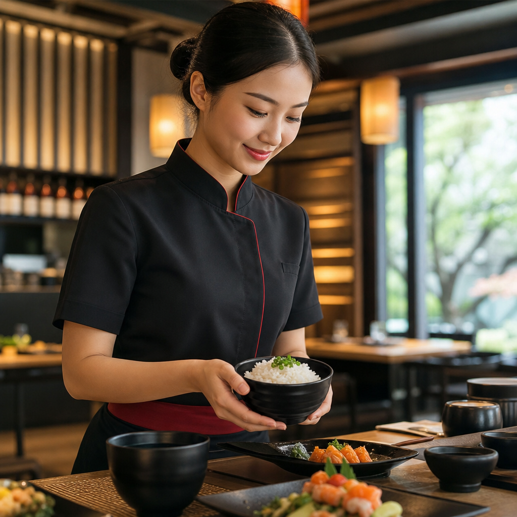 Rice Bowls Glossy 350ml Black Melamine for Restaurants (Pack of 6)