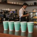 Cardboard Turquoise Ripple Wall Coffee Cups 340ml for Takeaway Services (Pack of 500)