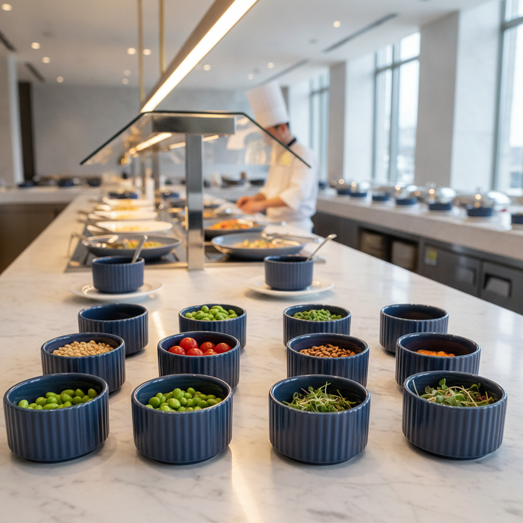 Porcelain Bowls Blue 60mm for Buffet Displays (Pack of 12)