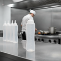 Polyethylene Clear Sauce Bottle 1L for Food Presentation