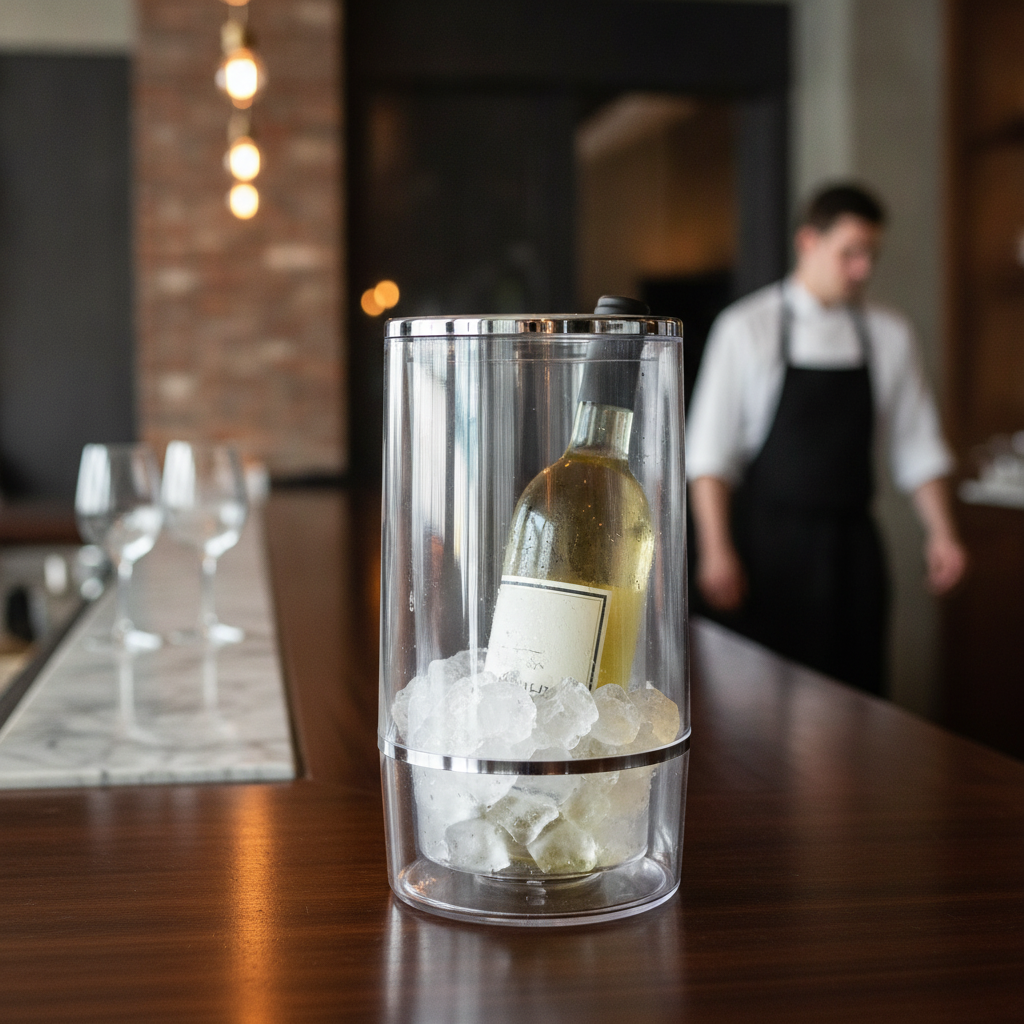 Plastic Wine Cooler Clear 234mm for Smaller Venues