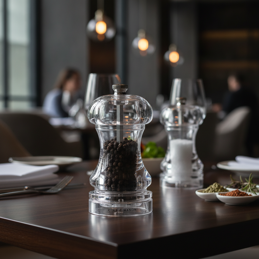 Acrylic Pepper Mill 4.5in for Dining Tables