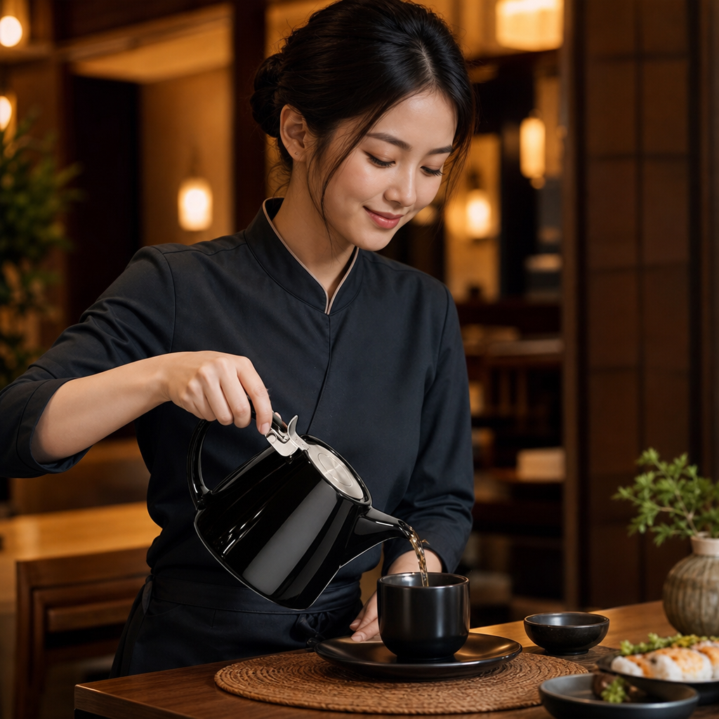 Ceramic Stump Teapot 530ml in Black for Home Brewing