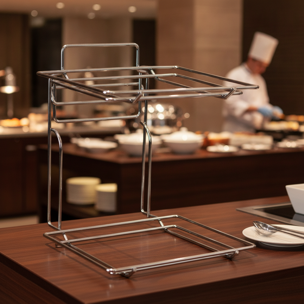 Chrome Two-Tier Stand 1/1 GN for Buffet Displays